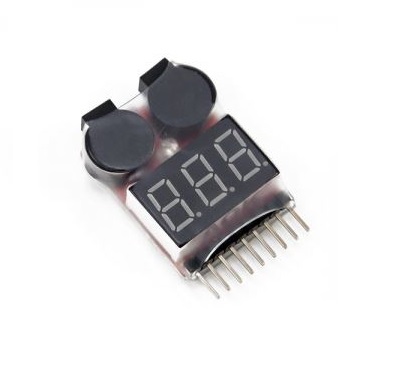 LiPo Battery Voltage Checker 1S-8S with Buzzer